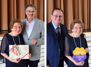 Bürgermeister Manfred Ockel gratulierte Helga Oehne namens der Stadt Kelsterbach, Vereinsringsvorsitzender Thorsten Schreiner überbrachte die Glückwünsche der Vereine.